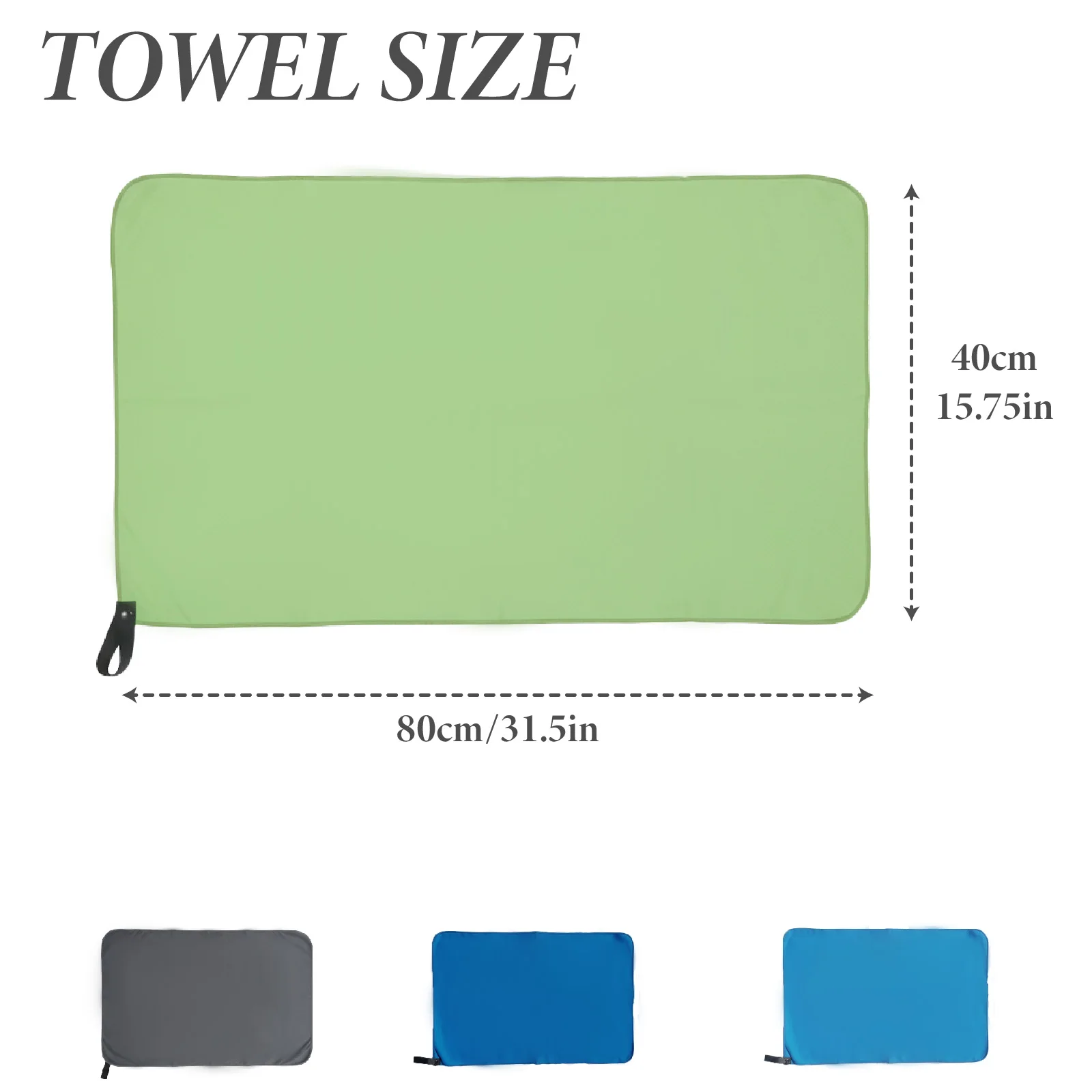 Microfiber Absorbent Sports Towel with Lanyard, Quick Dry Towel for Beach Camping Gym Daily Workout