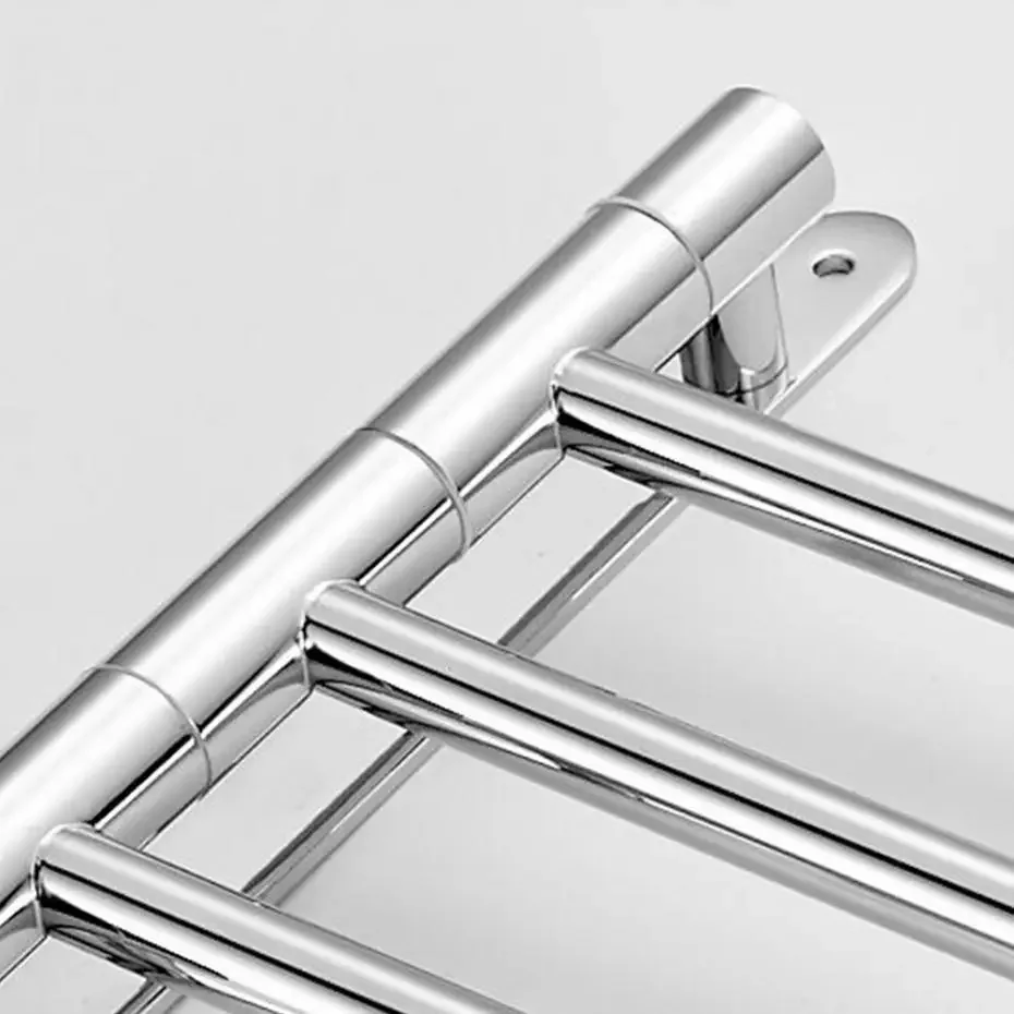 Modern Chrome Polished Brass Towel Bar 4/3 Arms Towel Shelf With Hooks Movable Towel Holder Bathroom Accessories Po1