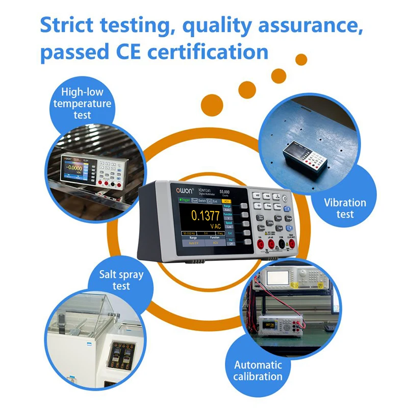 OWON XDM1241 Rechargeble Bench-Type Digital Multimeter USB Port 3.7in LCD Mini Desktop Meter True RMS with Batteries
