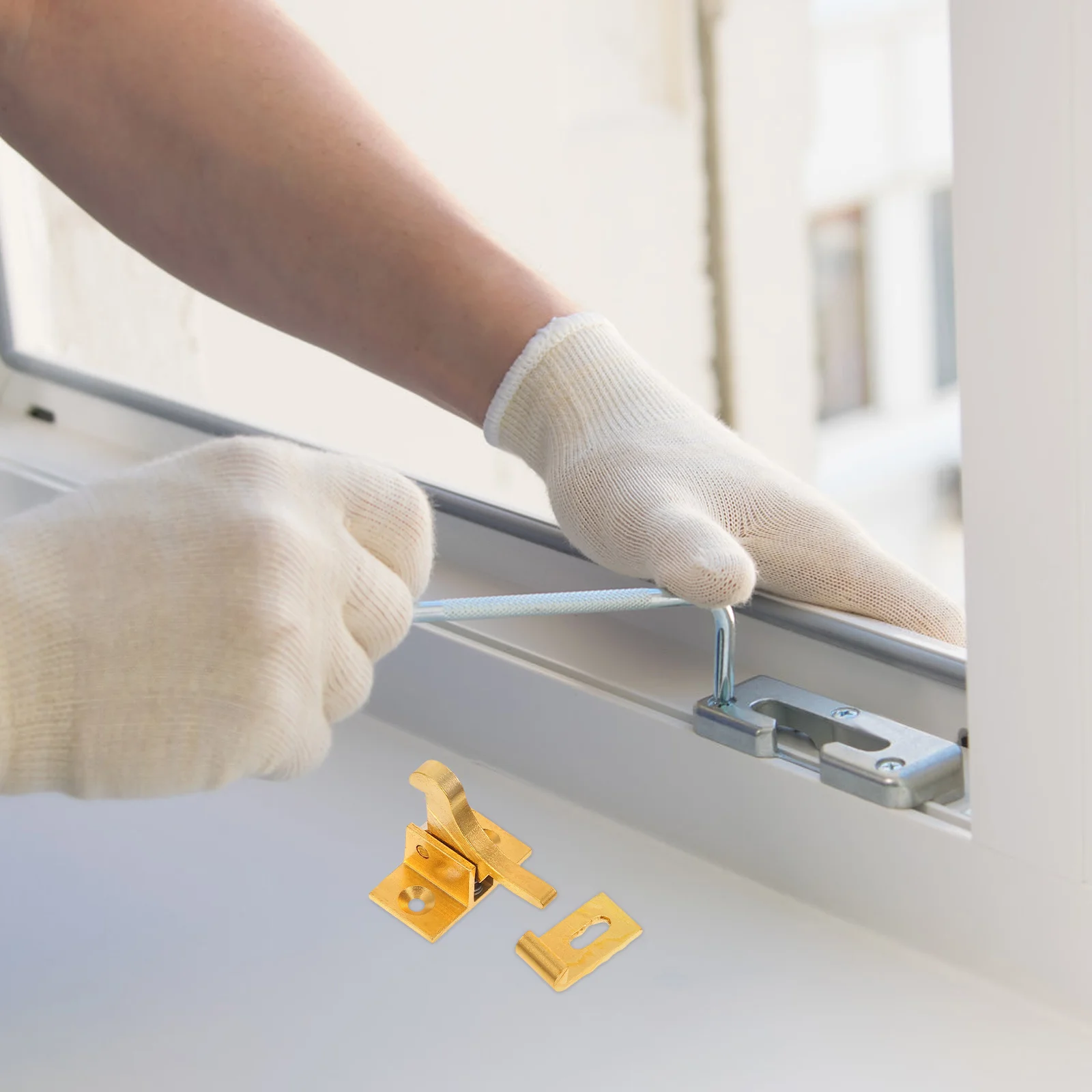 

1 комплект латунной оконной защелки, винтажная защитная пряжка, сверхмощная противоугонная защелка для деревянной двери шкафа, тент, локоть, пружинный замок