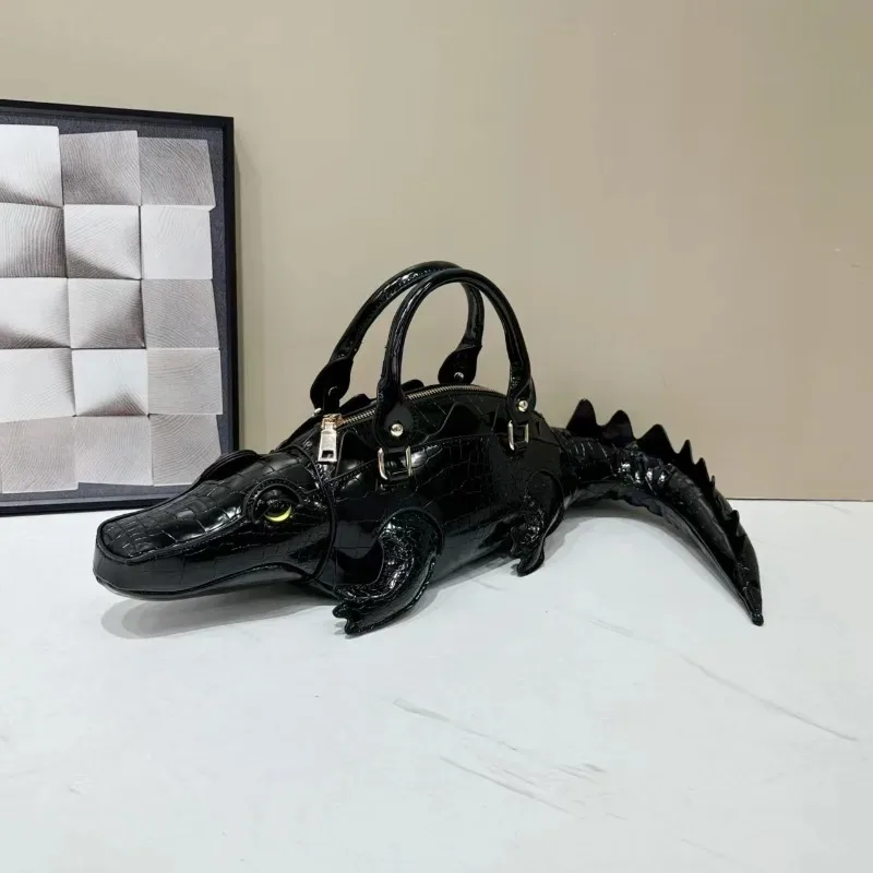 

2024 Роскошная дизайнерская сумка-тоут в форме крокодила для женщин, сумка через плечо из искусственной кожи с забавным животным дизайном, сумка через плечо для работы, путешествий