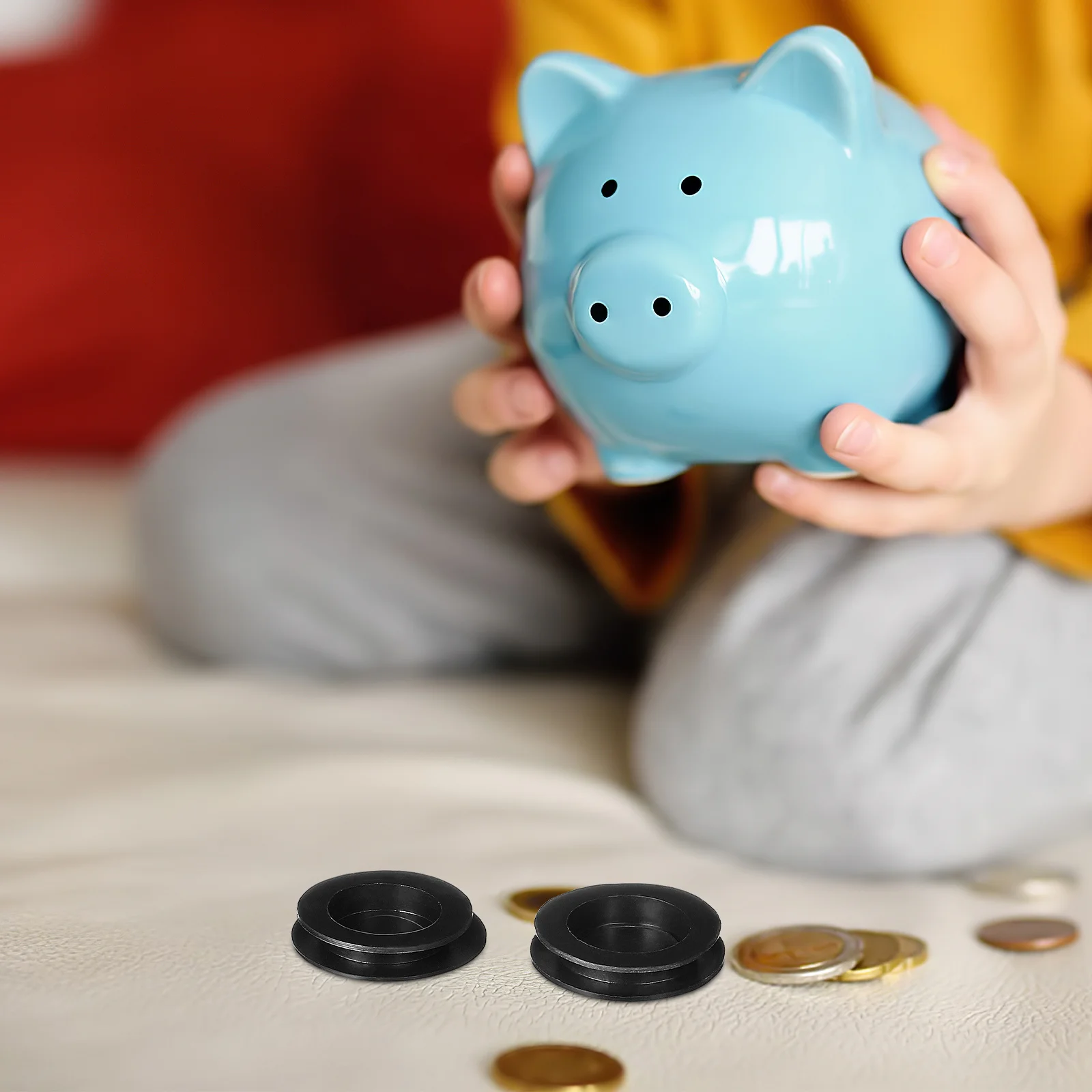 

5pcs Round Rubber Plug Piggy Bank Stoppers Replacement For Saving Box Jar Bottom Caps Plaster Accessories Money Pot Stoppers