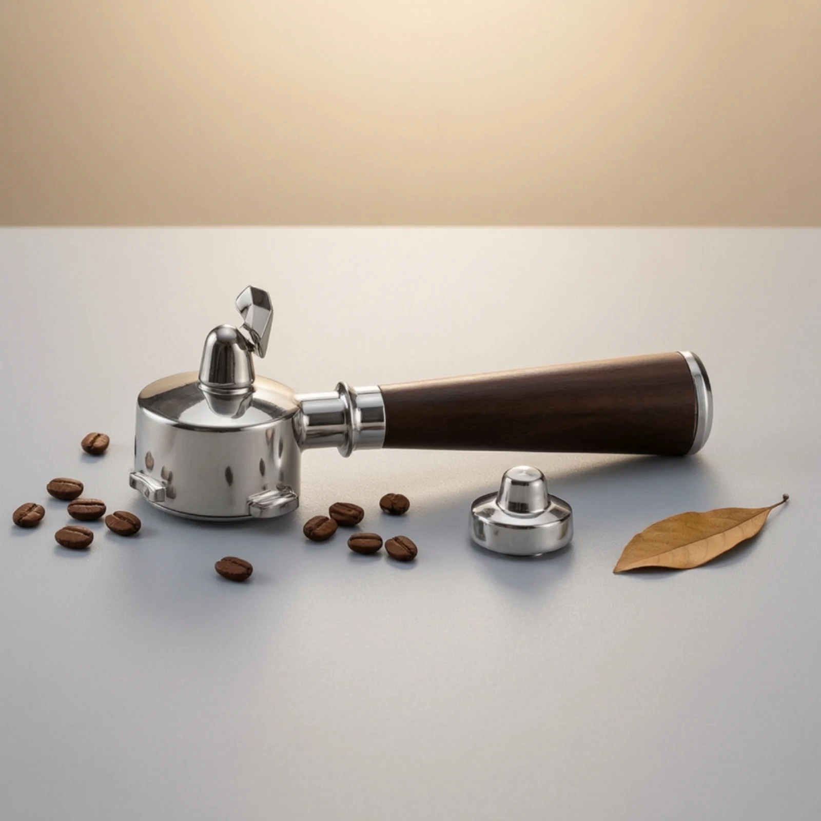 Portafilter 304 Stainless Steel Double Spout Portafilter Coffee Maker Accessory for Home Brewing, Cafe