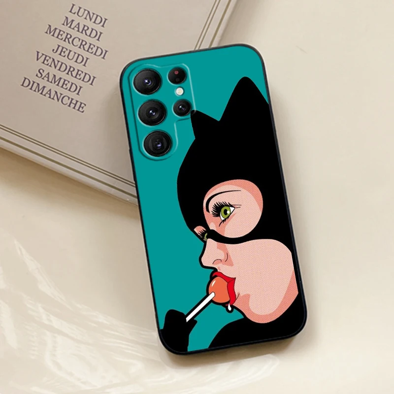 S-Selinas Kyle C-Catwomans Sexy For Samsung Galaxy S24 S23 S22 S21 S20 FE S10 S10E Plus Ultra Pro Lite 5G Black Back Phone Case