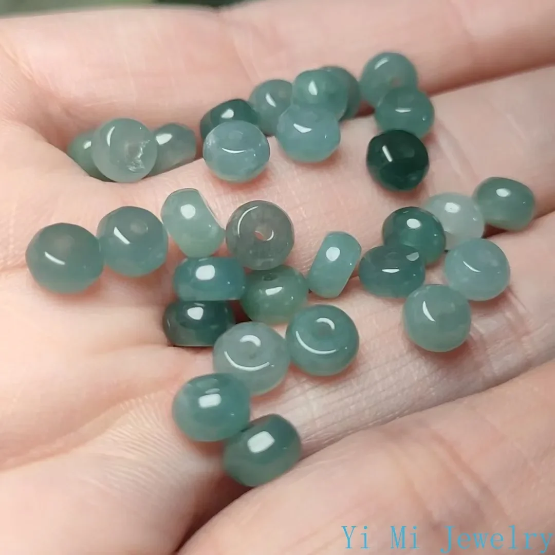 10pcs 5.5mm Myanmar Jadeite Blue Water Jade Abacus Beads for Jewelry Making Diy String Bracelet Beaded Necklace Accessories