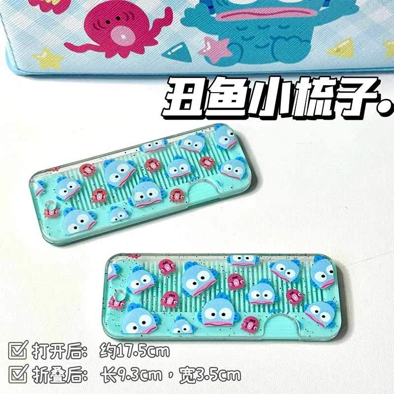 Kawaii Sanrio Kuromi Comb Hangyodon Air Cushion Comb Children Comb Travel Portable Comb Hairdressing Comb Portable Massage Comb