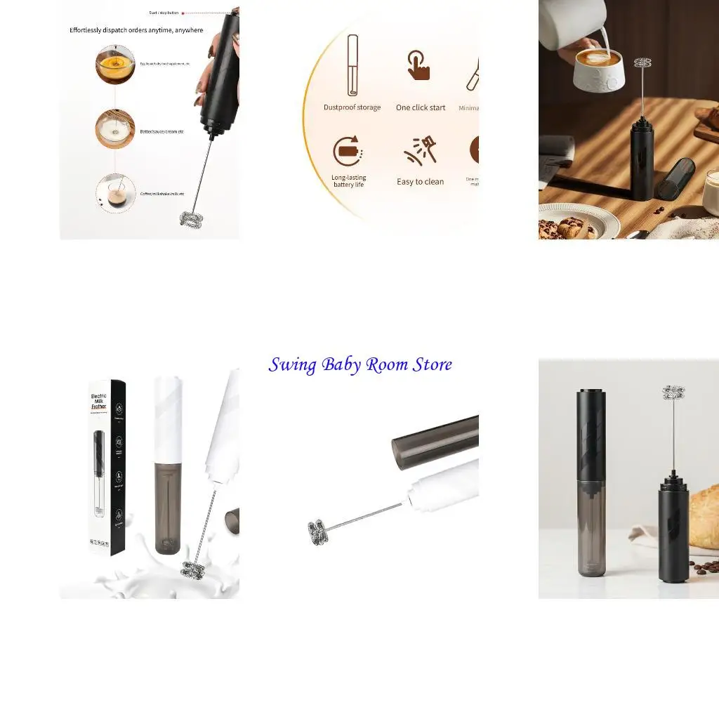 K1AD Portable Milk Frother Mixer for Drinks with Metal Coil Head Use