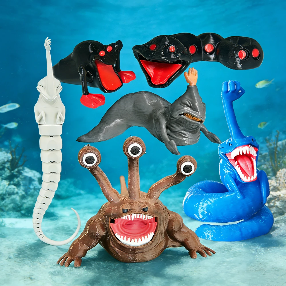Novo Brinquedo Flexível Antiestresse Bloop Monstro Marinho Impresso em 3D, Modelo Colecionável de Monstro do Oceano de Terror para Decoração de Mesa e Fãs de Gótico