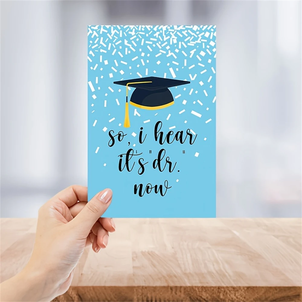 1pc,Funny Congratulation Card for Doctoral Student, Congratulatory Card for PHD Graduate, Doctorate Graduation Card, I Hear It’s