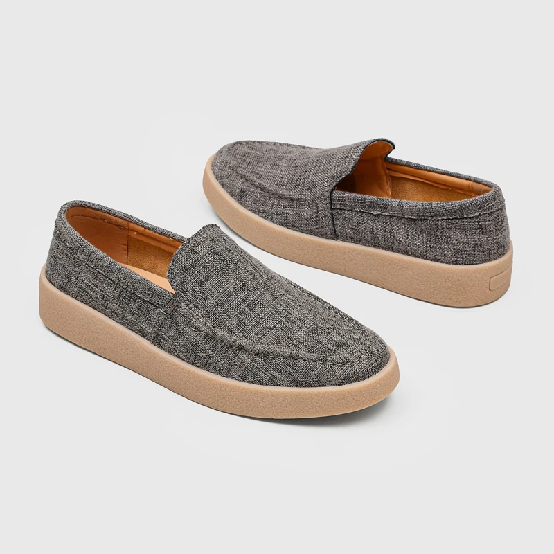 Classic Men Loafers Gray Beige Color High-quality Men Casual Soft Sole Lightweight Comfortable Business Travel Shoes Work Shoes