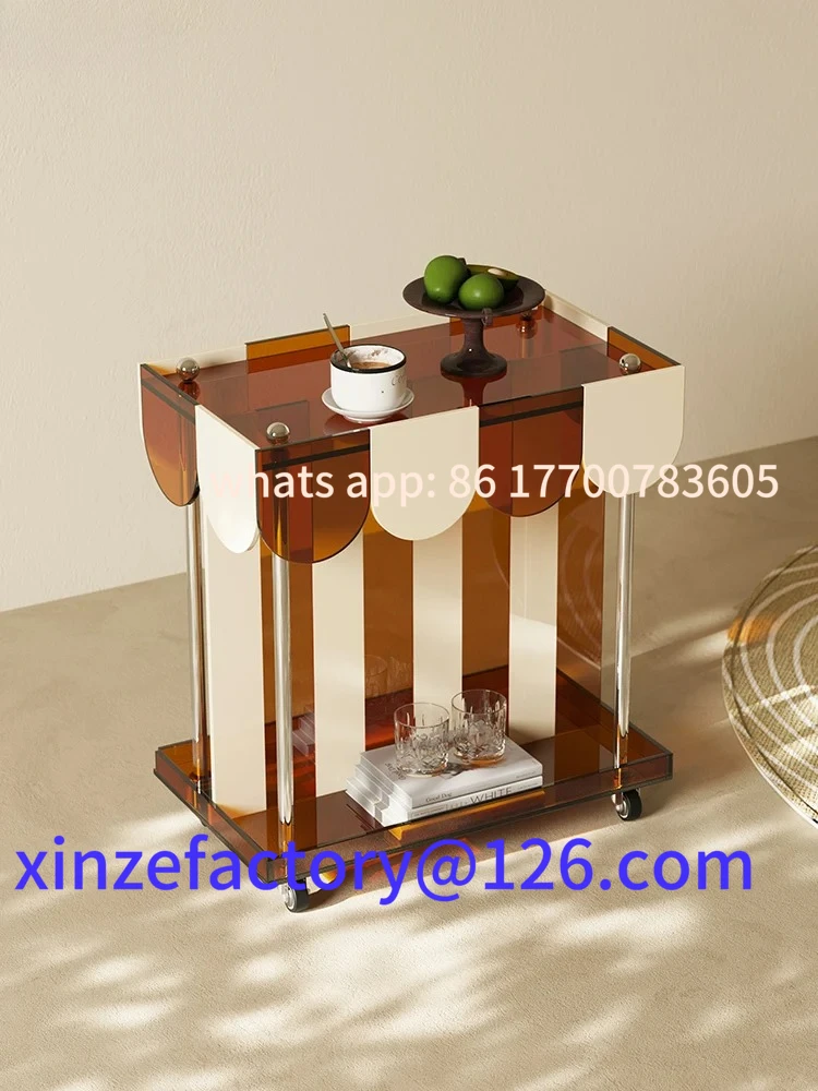 

Customizable QZT removable trolley rack living room sofa side table dining car side cabinet small coffee table