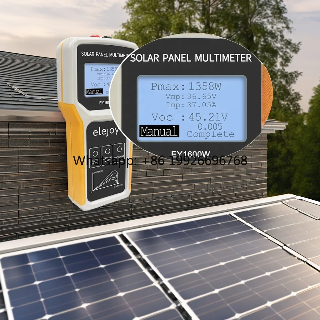 EY1600W LCD MPPT Solar Panel Multimeter Solar Panel Tester Smart Current Tester Voltage Tester Digital Power PV Meter VOC