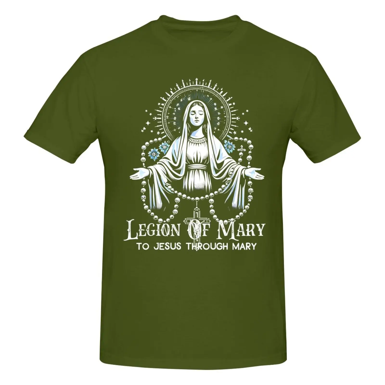 New Limited Legion Of Mary To Jesus Our Through Mary Lady Catholic T-Shirt