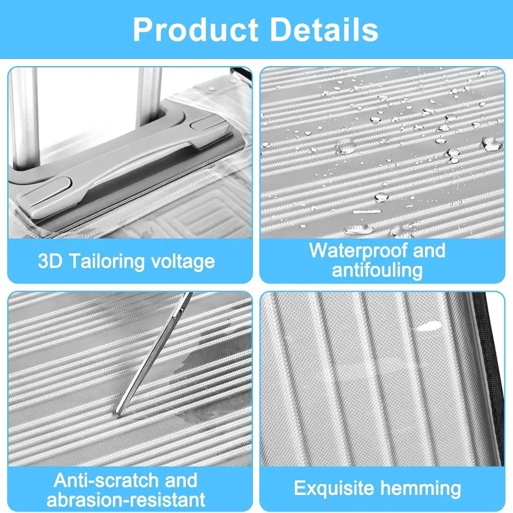 

Прочный полностью прозрачный чехол для защиты багажа, водонепроницаемый чехол для чемодана из ПВХ, пылезащитный чехол для чемодана
