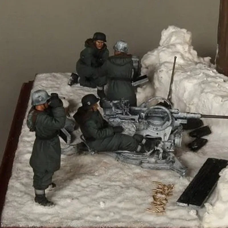 

1/35 Resin Figure Soldier Model Kit Scene Military Artillery Team 4 Persons (without Base and Weapons) Unassembled and Unpainted