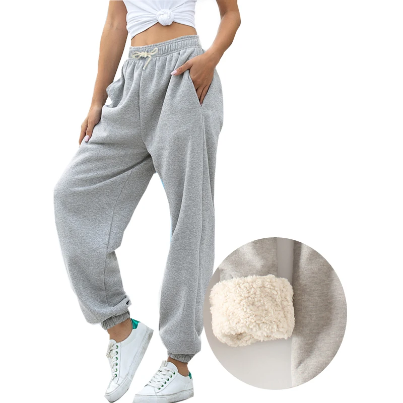 2022 Winter Warm Women's Pants Fleece Thicken College Students Sweatpants Girls Oversized Joggers 1 PC Enough For Winter