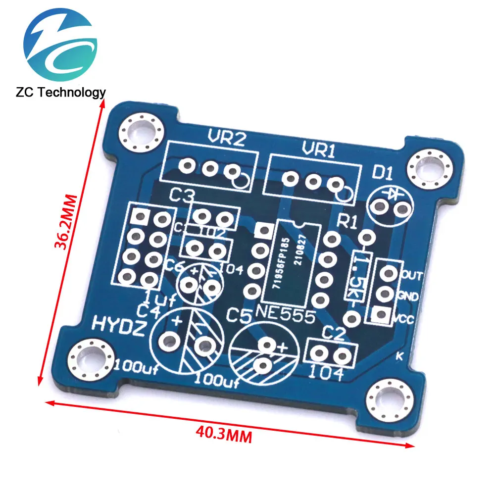 NE555 Pulse Generator Starter Duty Cycle and Frequency Adjustable Module DIY Kit Oscillator Square Wave Signal Generator