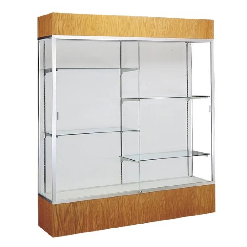 custom.KEWAY Retail Stores Aluminum Framed Glass Display Custom Design MDF Wooden Glass Cabinet