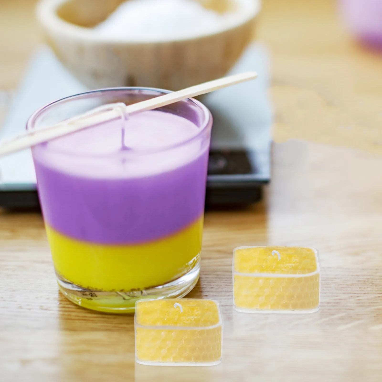 

10Pcs Clear Plastic Square Tea Light Cups Holders Containers for DIY Making Votive Wax Jars Tealight Holders