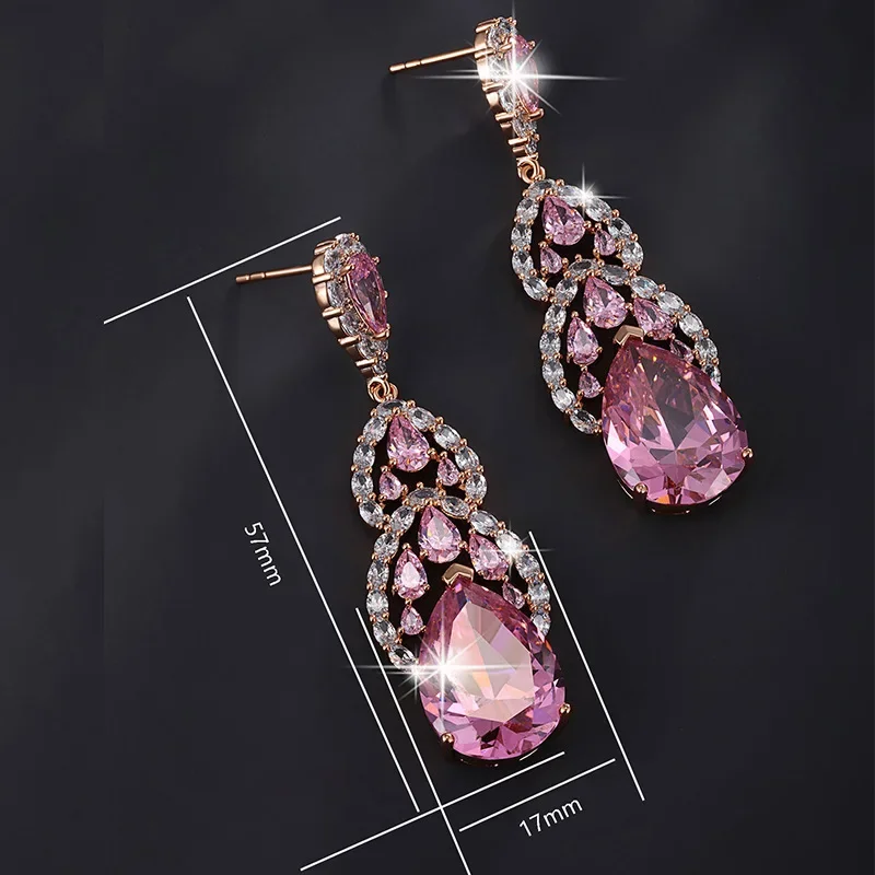 Shining U Vintage Synthetic Stone Drop Earrings Luxury Fashion Party Jewelry for Women Gift