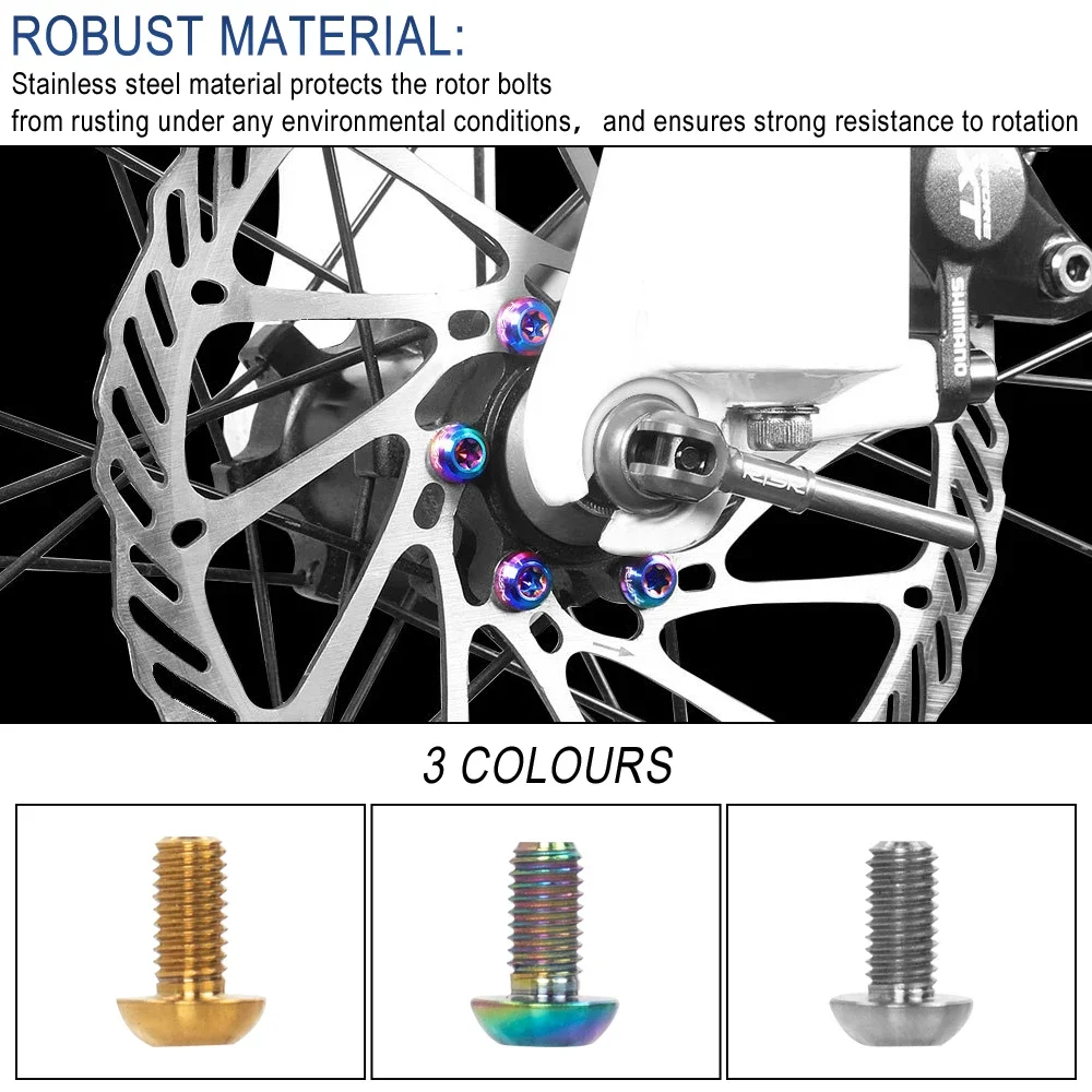 Universal Titanium Alloy Screw M5x10 T25 Bolt for Fixing Disc Brake Rotor for Electric Scooter Bicycle Brake Disc Screws Parts