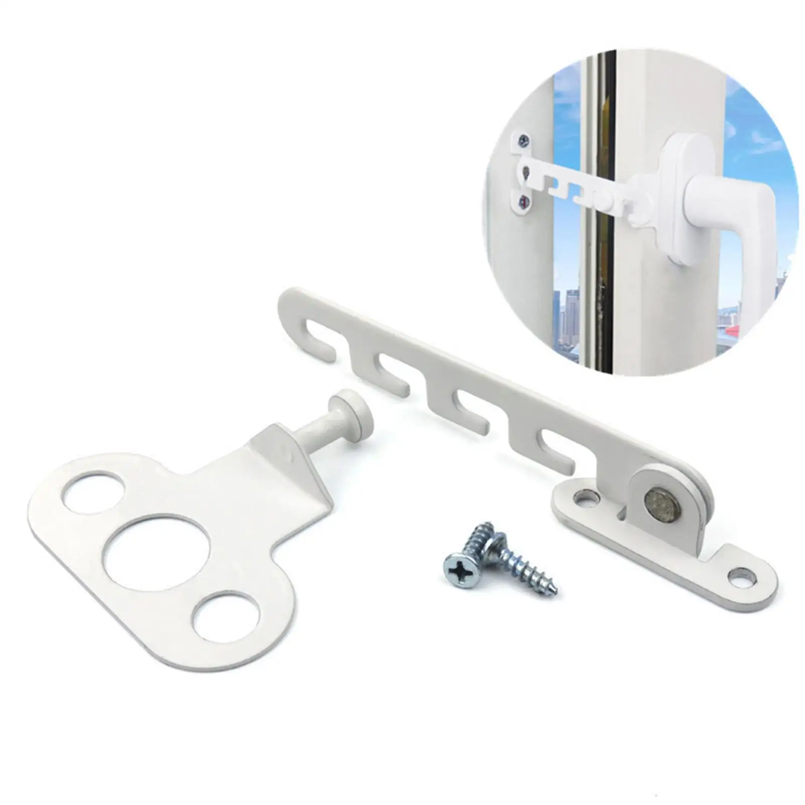 Metal Casement Stay Window Latch Restrictor Tool Stay Position Adjustable Heavy Duty for Kids Replacement Household Home Door