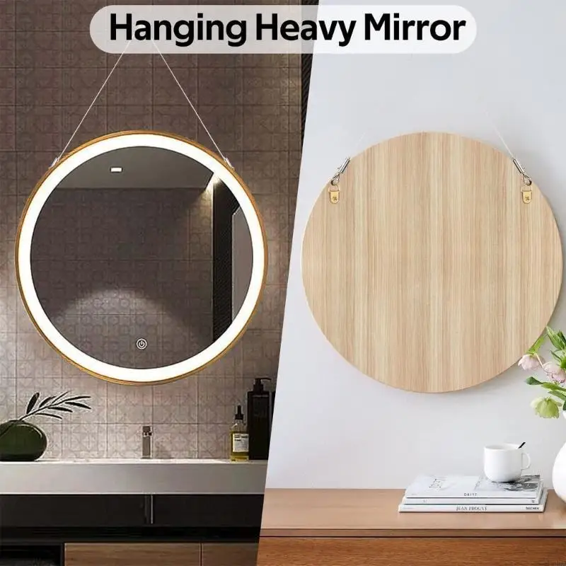  Picture Hanging Wire 2 Pack Adjustable Stainless Steel Set with Hook for Art Frame Mirrors Portable Sturdy Up to 100lbs