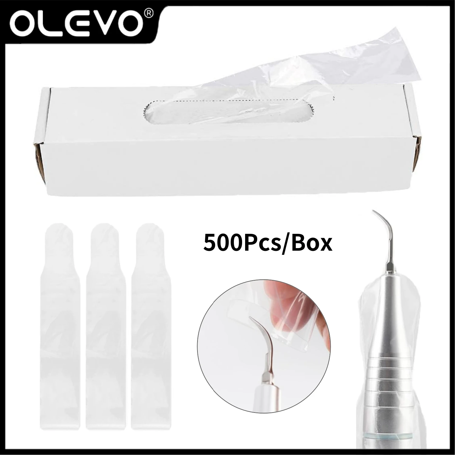 

500Pcs/box Dental Handle Protective Cover Disposable Ultrasonic Scaler Sleeves Film Waterproof Anti-pollution Dentist Materials