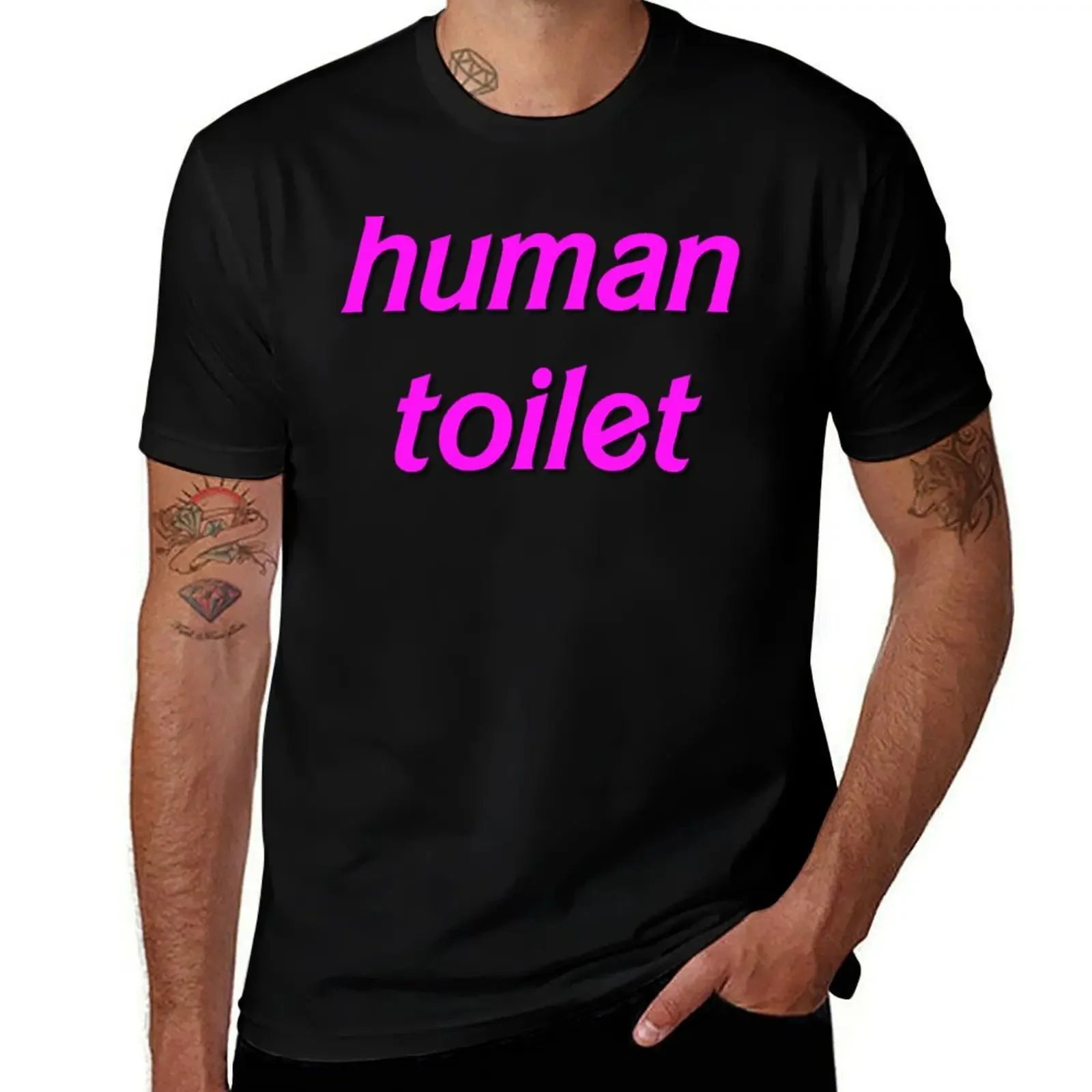 

human toilet T-Shirt plain summer top cute tops blacks shirts men graphic