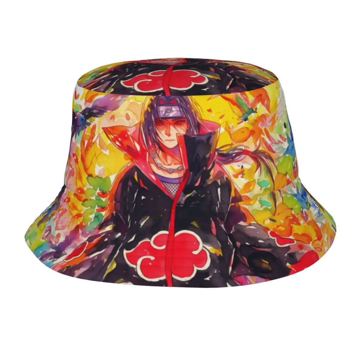 Maßgefertigter U-Uchihaes I-Itachies Japan Cartoon Bucket Hat für Herren Bedruckte Klassische Sommer Reise Strand Klassische Fischerhüte