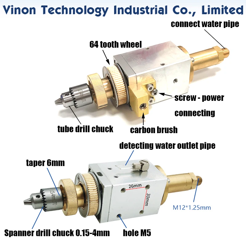 

EDM Spindle unit / rotatory head, hole distance 30x26mm (O-ring sealing) for Jinma, Baoma edm drilling machines