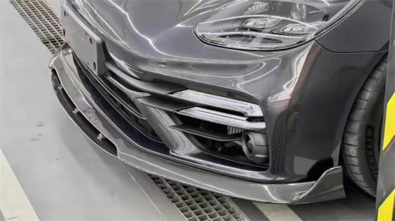 Untuk Porsche Panamera Turbo 2017 2018 2019 2020 2021 2022 2023 ReaI Kit Spoiler Bibir Bumper Depan Serat Karbon
