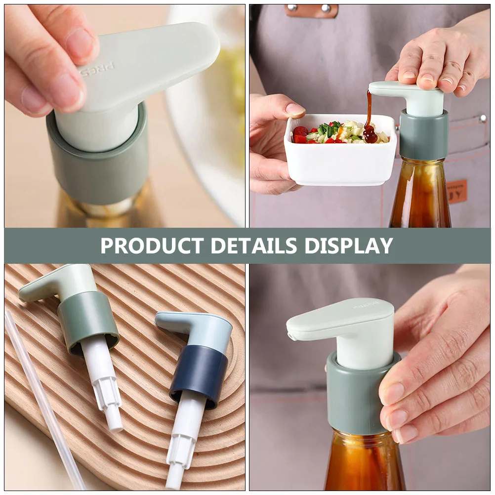 

1 set 1 Set Plastic Oyster Sauce Ketchup Nozzle Durable Press Pump Sealed Moisture-Proof Replacement For Seasoning Bottles Green