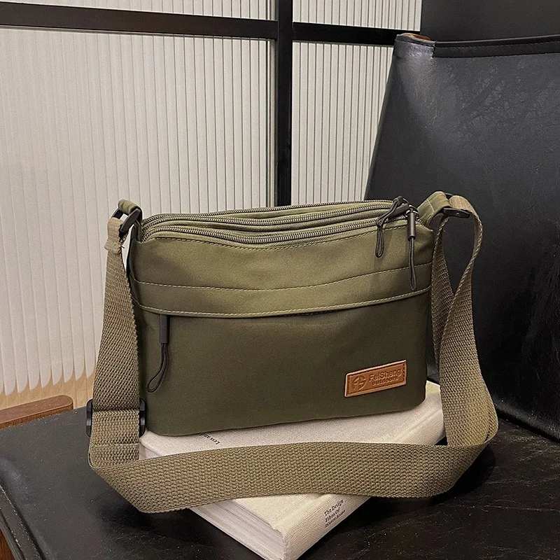 

Canvas Crossbody Bag for Women – Multi-Compartment Large Capacity Shoulder Bag, Casual Simple Tote with Pockets
