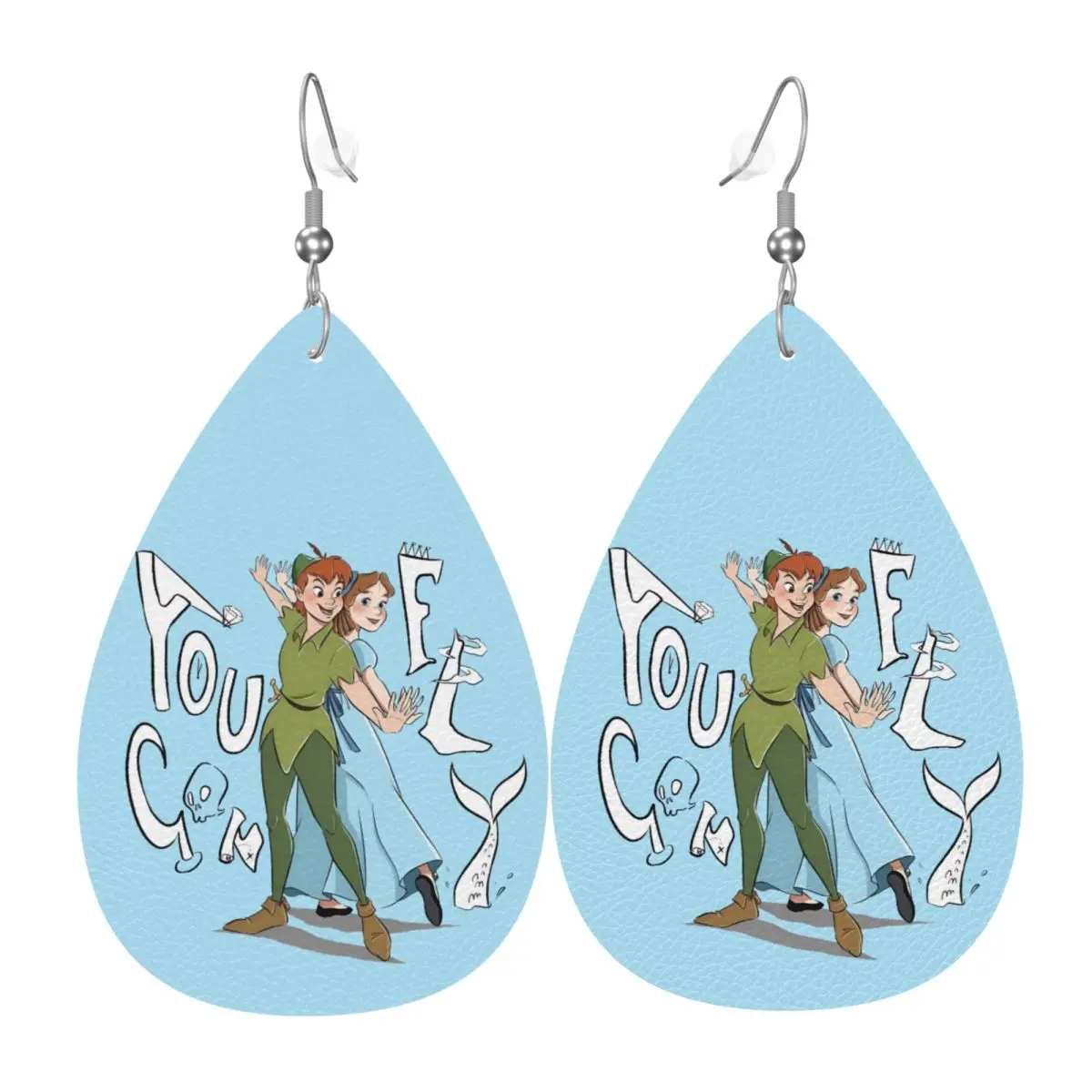 

Индивидуальные серьги-подвески с изображением Питера Пэна, кожаные серьги для женщин, модные украшения на День святого Валентина