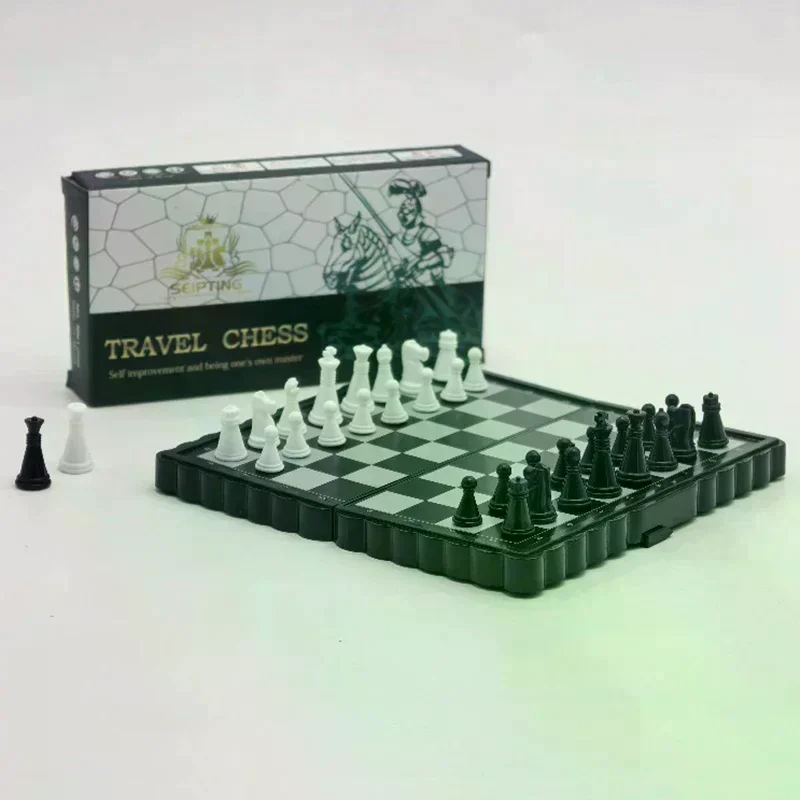 Mini Magnetic Chess Set Folding Plastic Chessboard Portable Board Game Toy for Kids Outdoor Travel