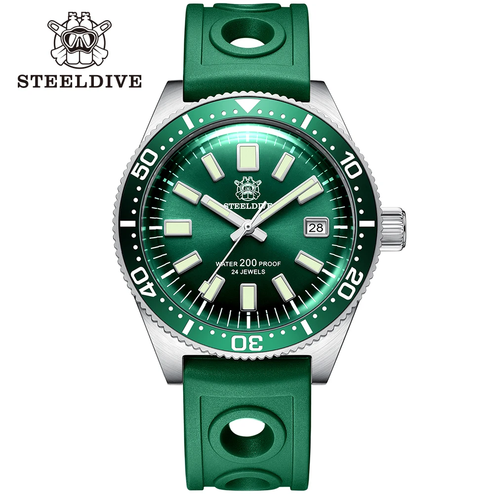 

STEELDIVE Store SD1962 Hot Sale 41.9mm AR Coating Sapphire Glass 200M Waterproof NH35 Automatic Ceramic Bezel Mens Dive Watches