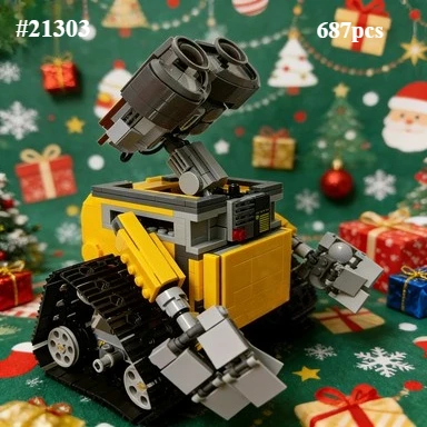 

Наборы строительных блоков Wall-E Classic Movie Model, совместимые с деталями Lego, подходят для рождественских подарков 21303