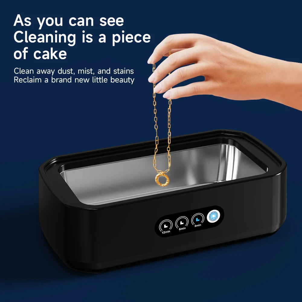 Ultrasonic Cleaner Machine Eyeglass 650ml Mini High-frequency Vibration Cleaning For Glasses Jewelry Denture Pacifier