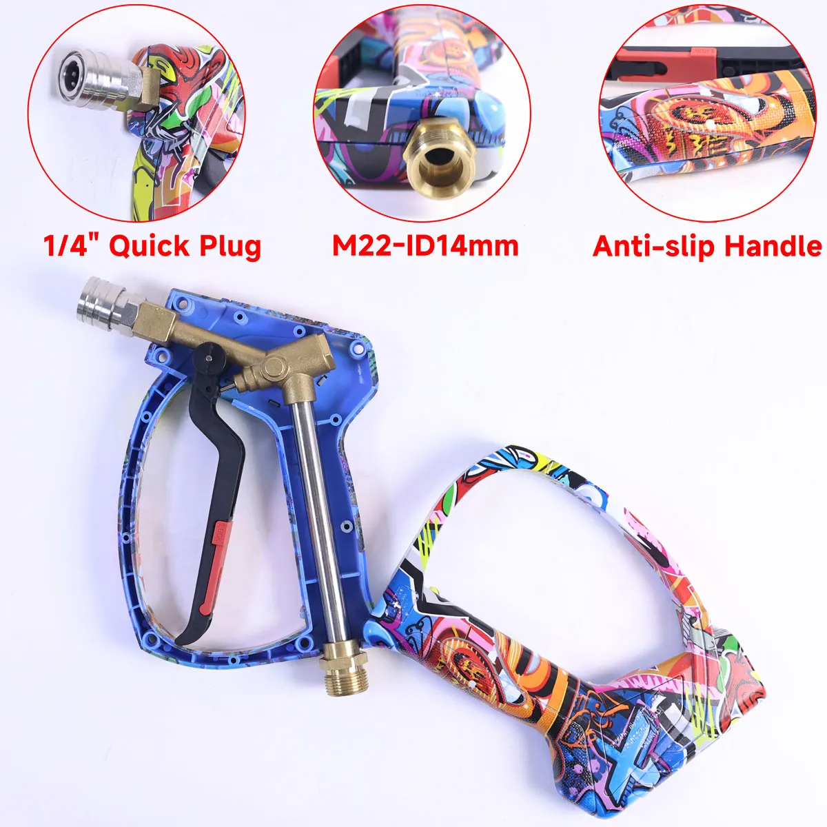 Colored Quick Clean Pressure Water Gun 4080psi/281bar Suitable for House Road Farm For M22 Karcher Lavor Nilfisk Parkside Huter