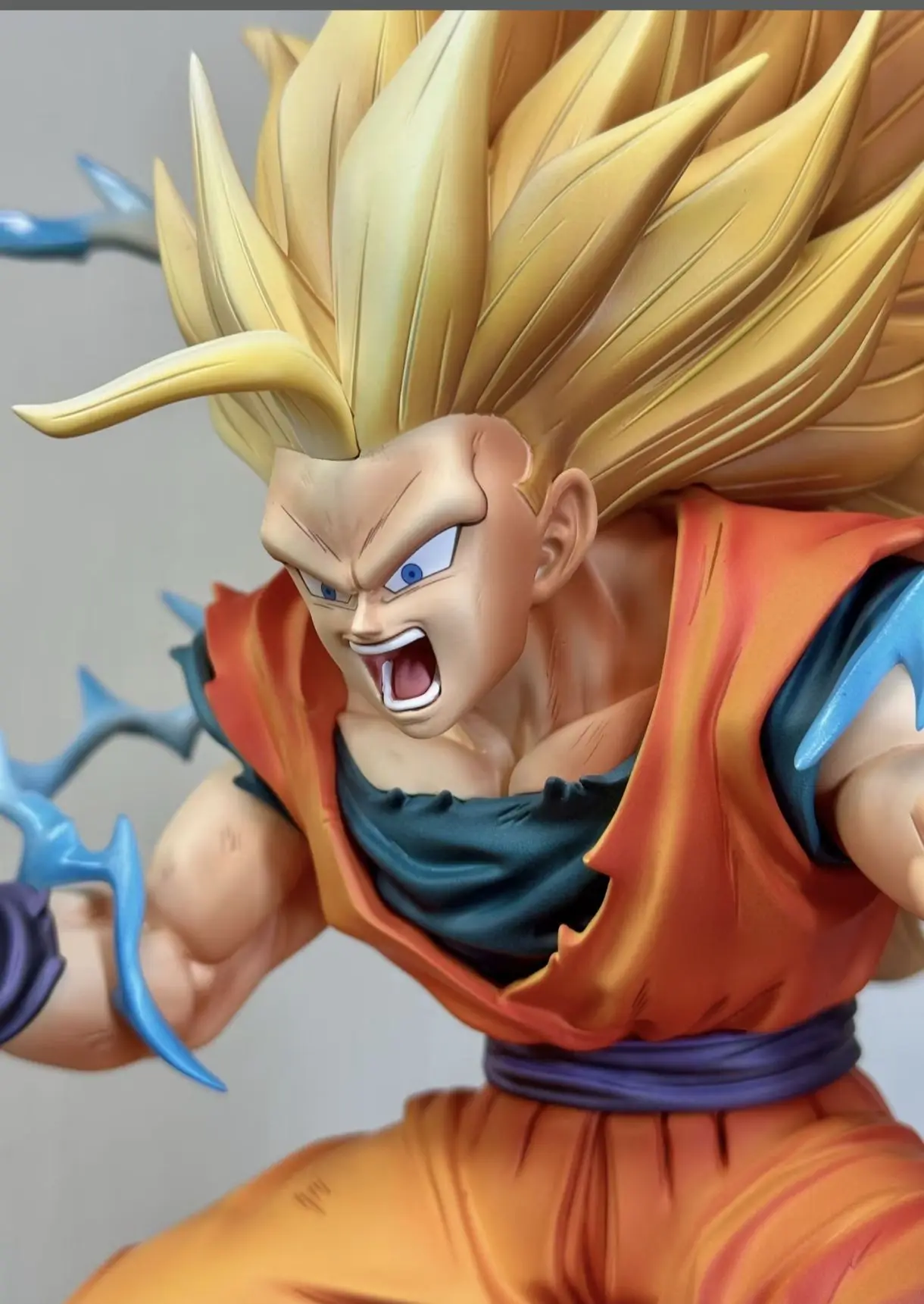 Figura de Son Goku SSJ3 de Dragon Ball de 33 cm - Estatua de PVC de Anime con Explosión de Ira, Modelo Coleccionable, Decoración de Escritorio, Regalo para Fans