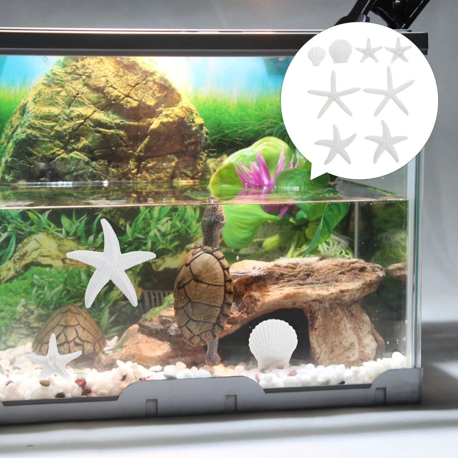 

8Pcs Artificial Marine Animals Resin Craft Decoration Fish Tank Landscape Aquarium Ornament Marine Animals Ornament