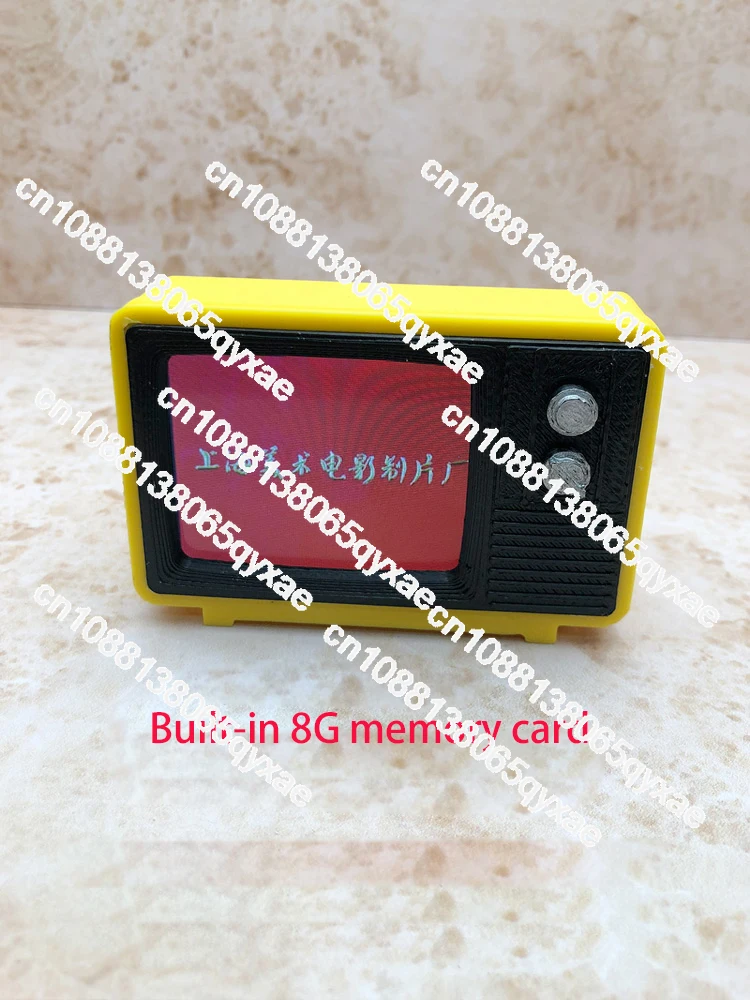 Retro Mini TV Television Watch Dollhouse Scene Model Miniature TV Model Toys Kitchen Furniture Playable video