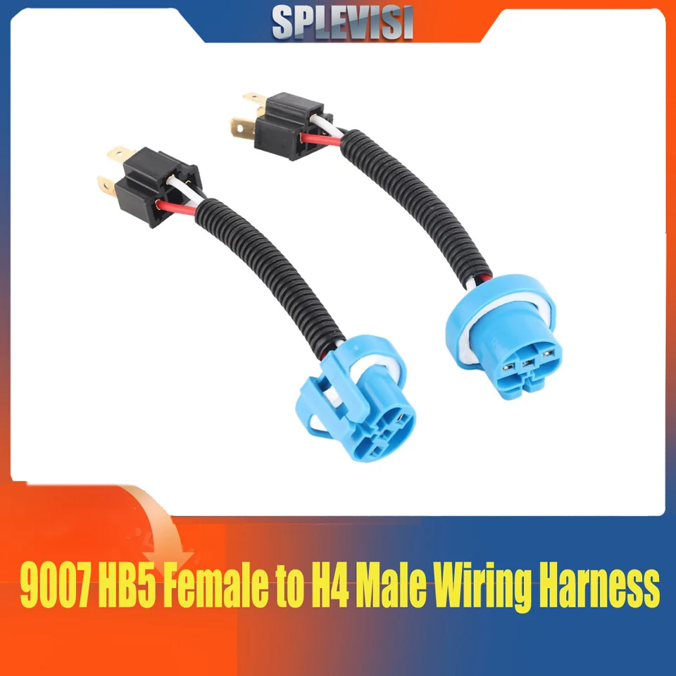 

9007 Headlight Harness, Headlight Wiring Harness, Headlight Connector 9007 Female to H4 Male Adapter, 9007 to H4 Wiring Harness