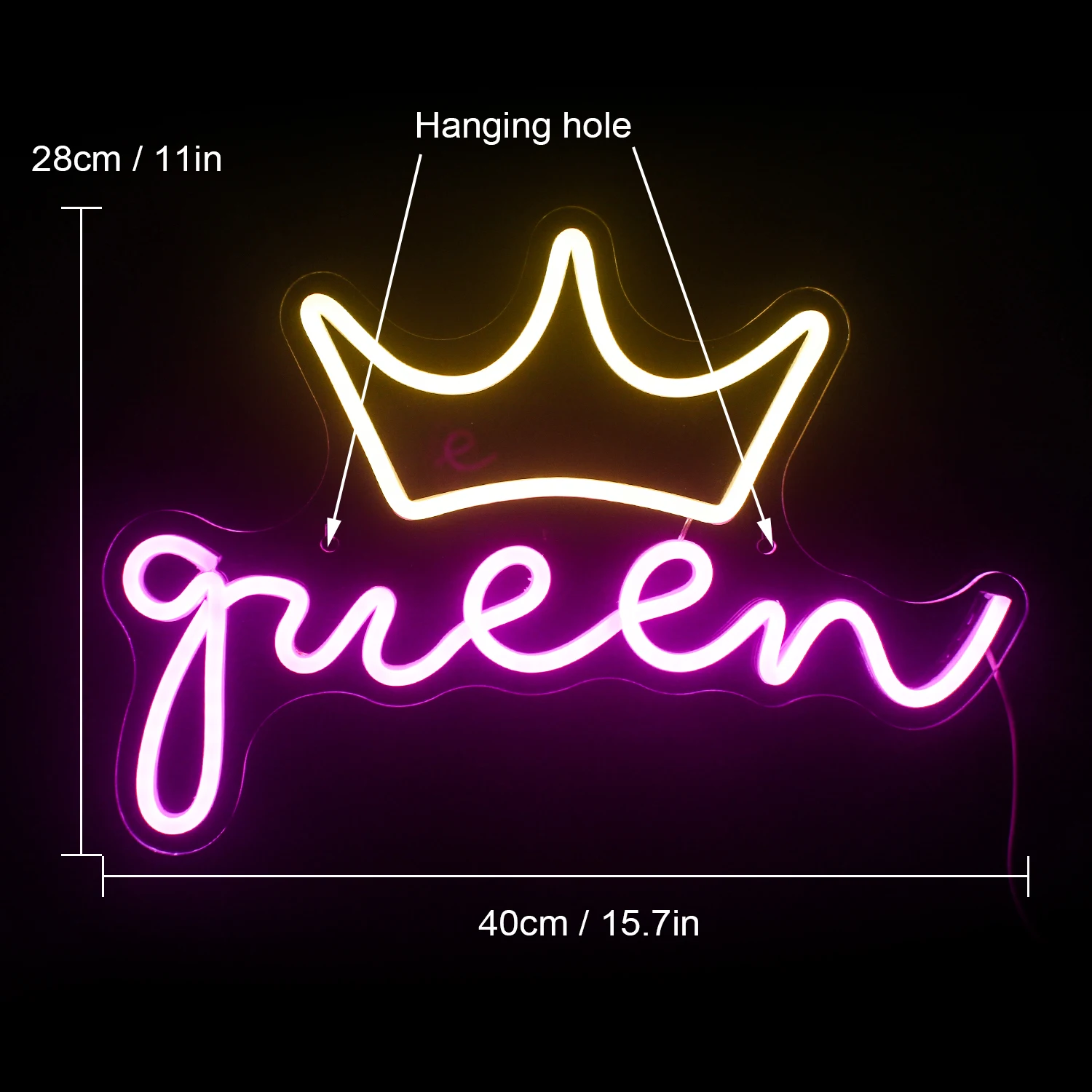 Queen Led Neon Sign Acrylic Handmade LED Neon Girl Bedroom Decor Prom Beauty Salon Store Birthday Party Wall Hang USB Neon Light