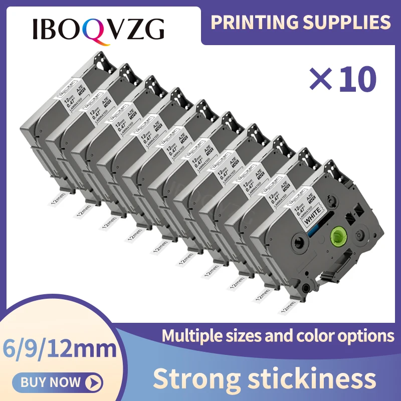 10PK AZE-231 Label Tapes Compatible for Brother TZ TZe-231 241 6/9/12mm Ribbon For Brother P-touch PT-E550W PT-P750W PT-D600