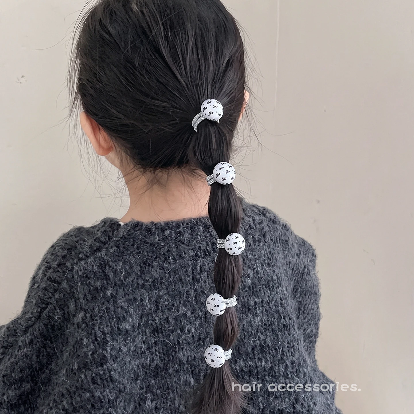 Niedliche Haargummis mit Perlen für Kinder, silberner Bär, Stern, Herz, elastische Haarbänder, Mädchen-Pferdeschwanzhalter, süße Haaraccessoires für Kleinkinder und Kinder – Detail 8