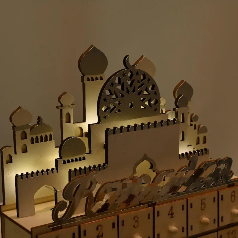 

Деревянный календарь обратного отсчета в форме замка, подарочная коробка-сюрприз, настольное украшение для дома