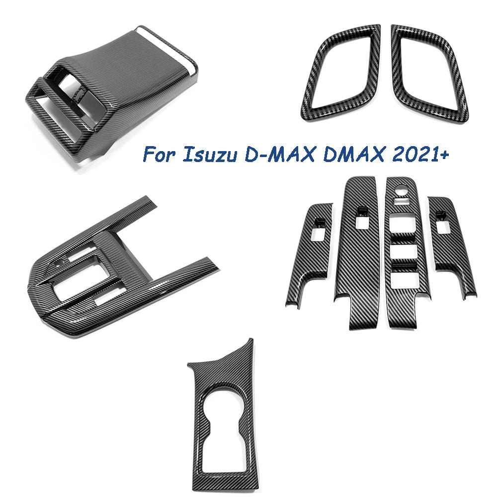 

Carbon For Isuzu D-MAX DMAX 2021-2022 Car Accessories Interior Window Lift button Switch Panel gear shift panle cover trim
