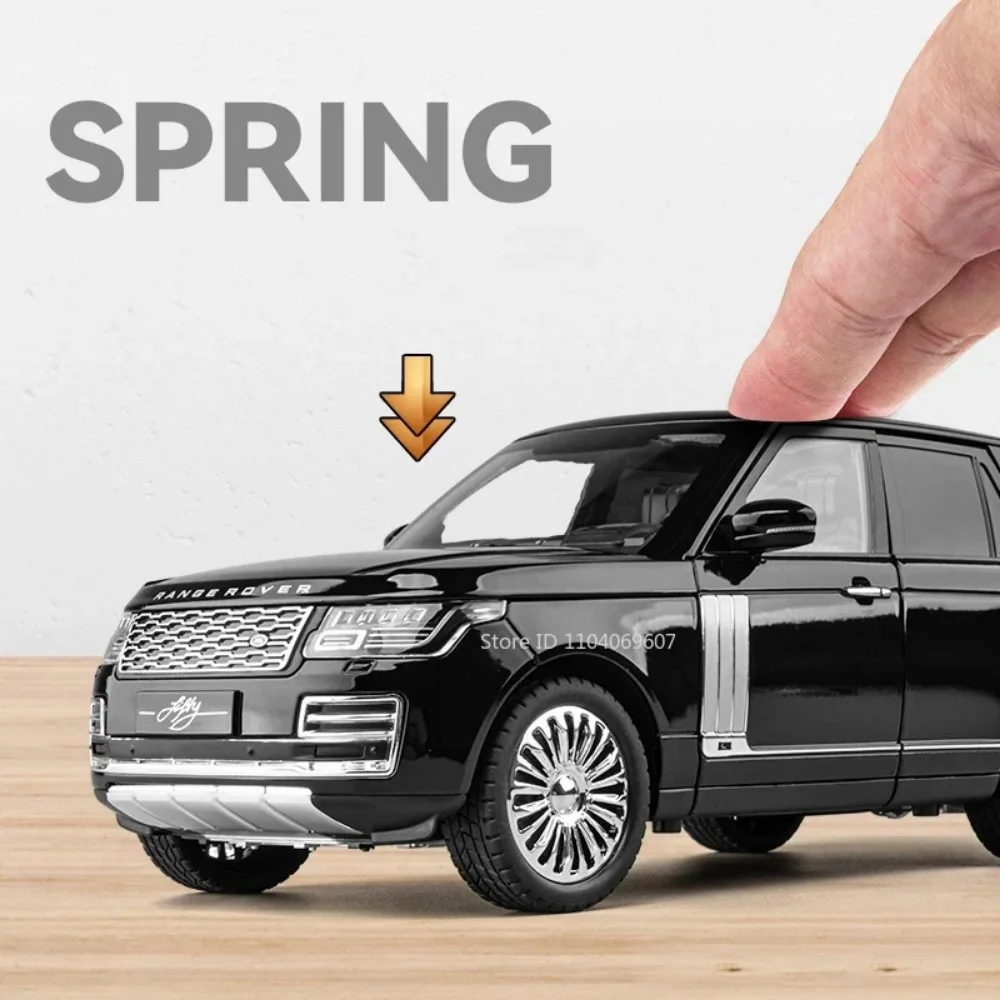 Large Size 1:18 Range Rover Model Car Toy Alloy Diecast Sound & Light Suv Off-road Vehicle Miniature Models for Kids Presents